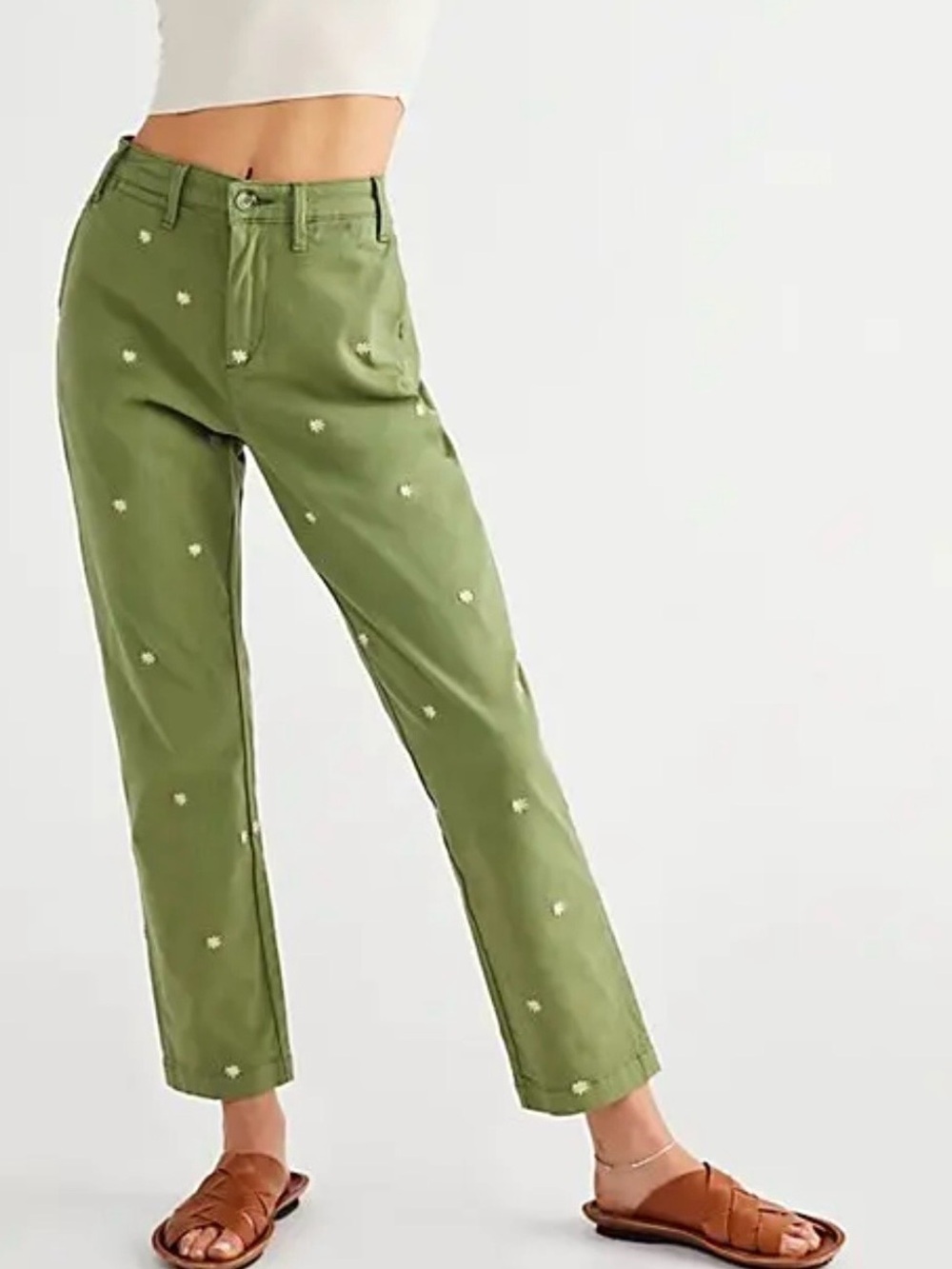 FP x Driftwood Daisy Embroidered Army Chino Pants